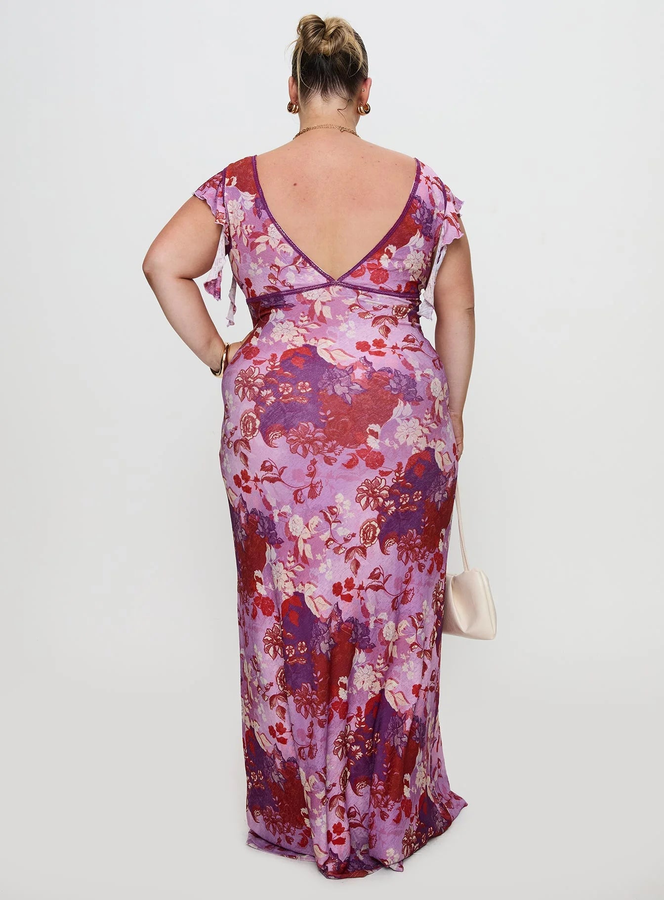 Soleila Maxi Dress Purple Multi Curve