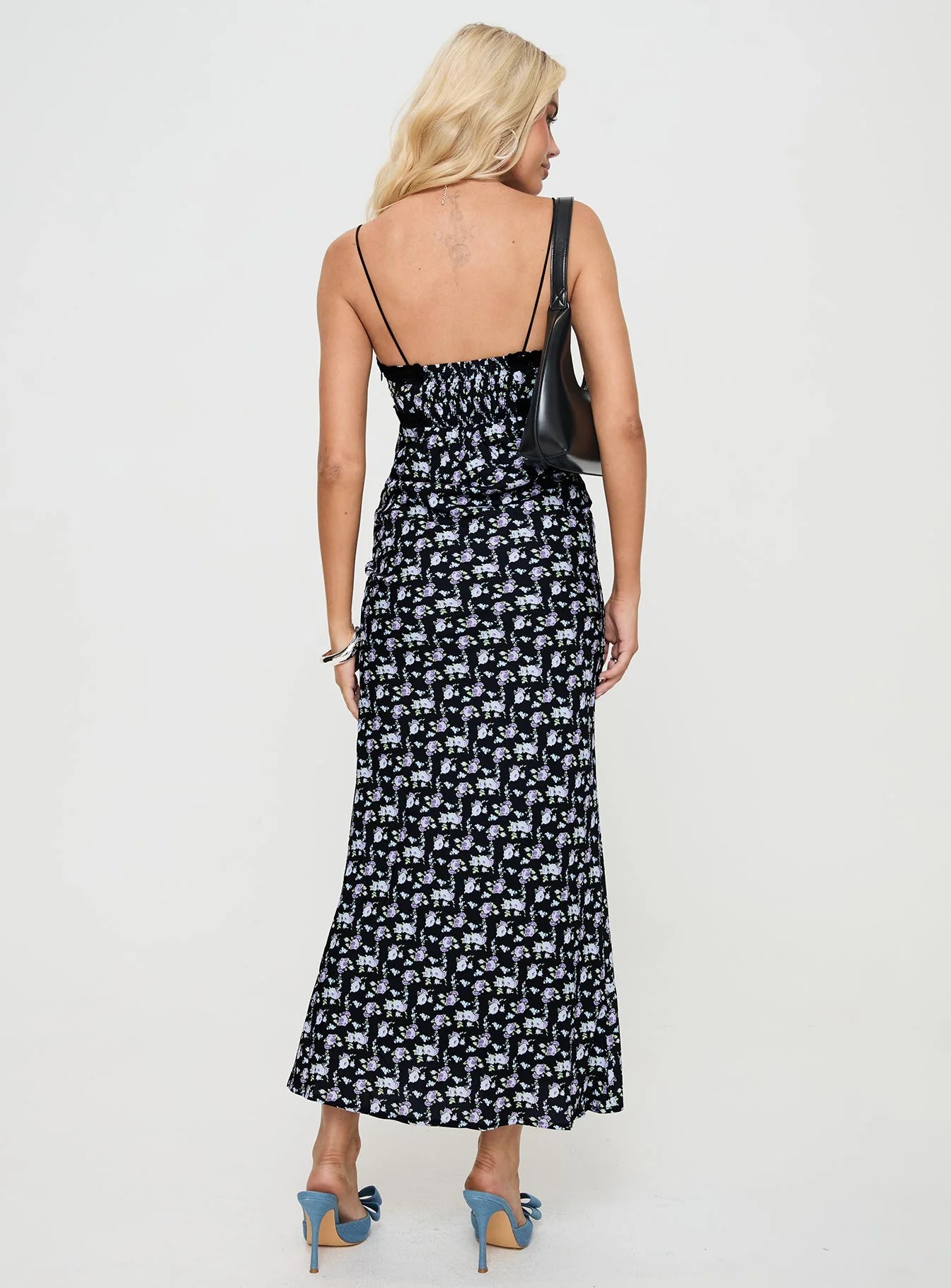 Emily Maxi Dress Black / Floral