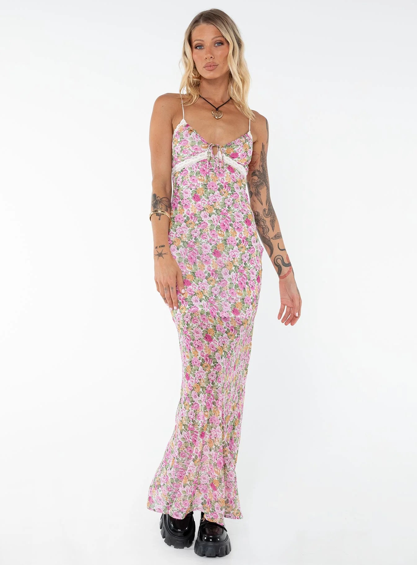 Emily Maxi Dress Pink Floral Tall