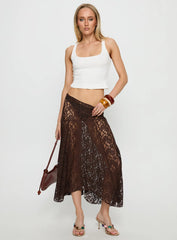 Tidal Midi Skirt Chocolate