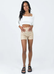 Jaynee Knit Shorts Beige