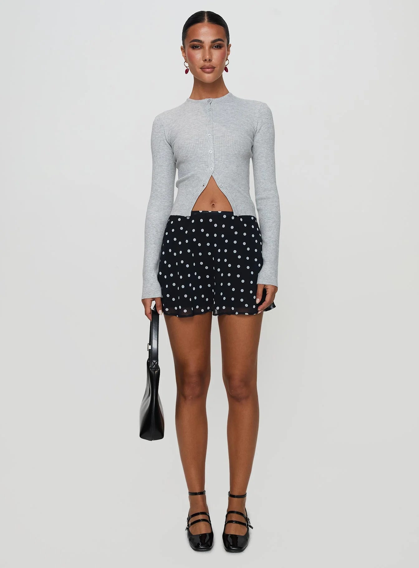Suzu Long Sleeve Knit Top Grey