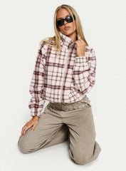 Vannessa Collared Jacket Pink Check