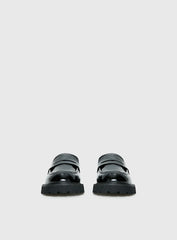 Face The Wind Faux Leather Loafers Black