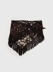 Elizebeth Tie Waist Tassel Belt Chocolate