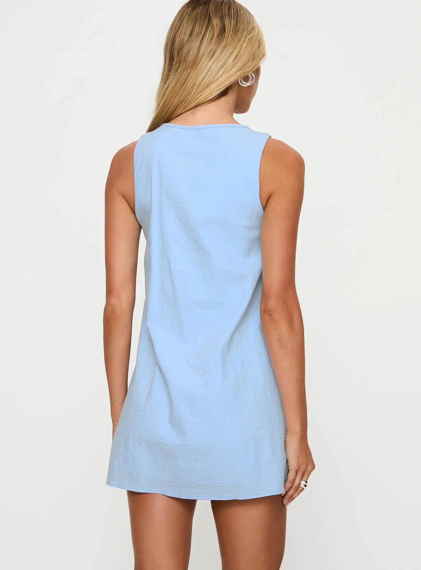 Caddie Tie Mini Dress Blue