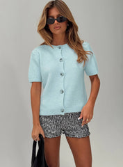 Wait A Lifetime Short Sleeve Cardigan Blue