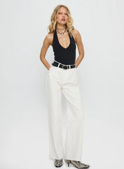 Henesey High Rise Straight Leg Jeans White Wash