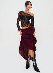 Whole Again Maxi Skirt Burgundy