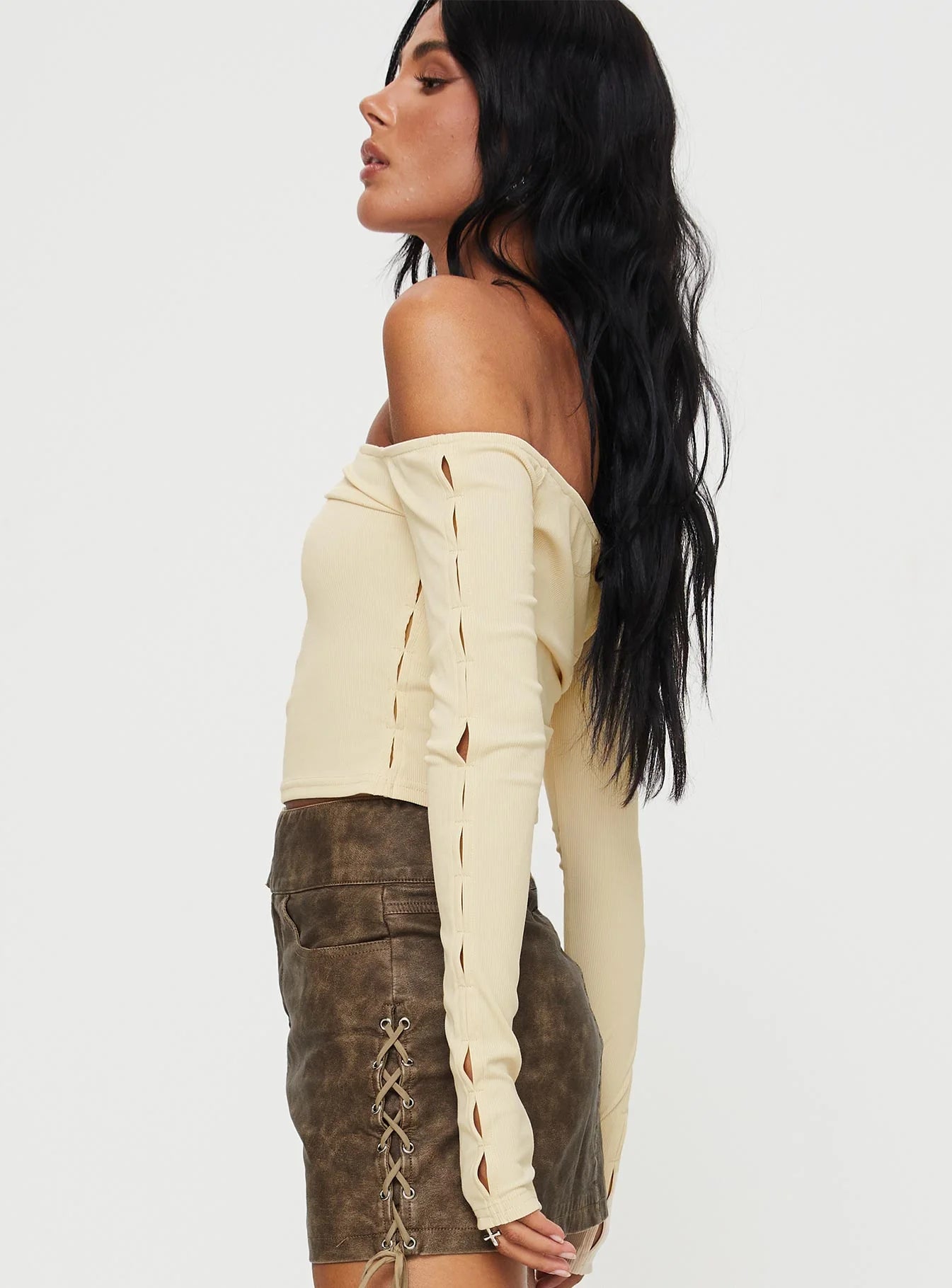 Castano Off The Shoulder Top Beige