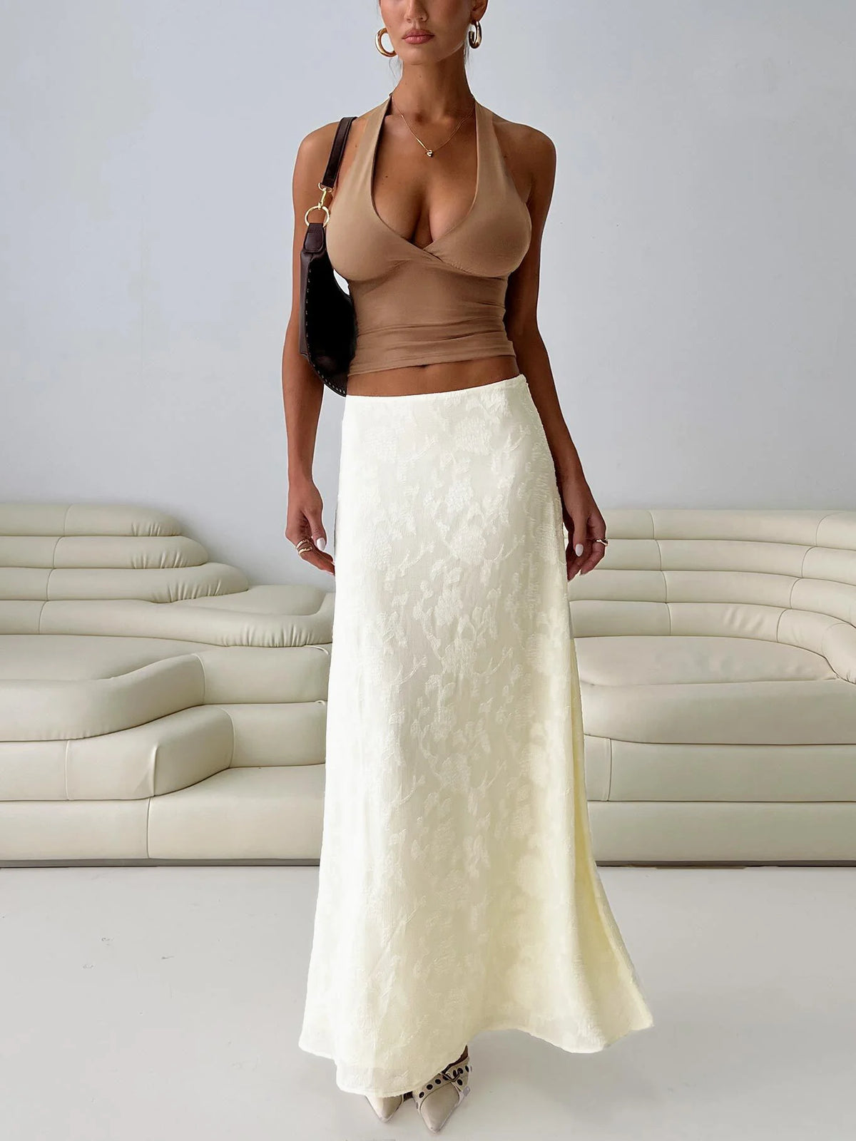 Su Casa Low Waist Maxi Skirt Yellow