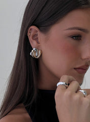 Heavenly Dream Square Earrings Gold / Silver