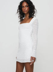 Lanchester Long Sleeve Mini Dress White