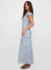 Dahleia Maxi Dress Blue Paisley
