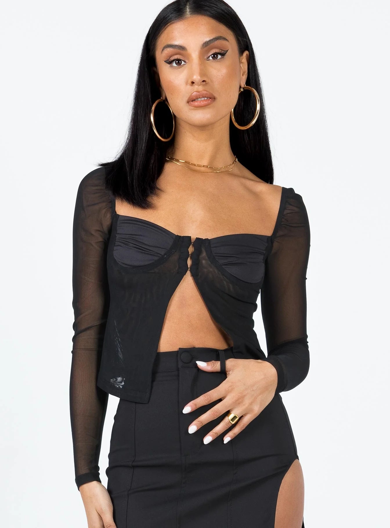 Bremmer Long Sleeve Top Black