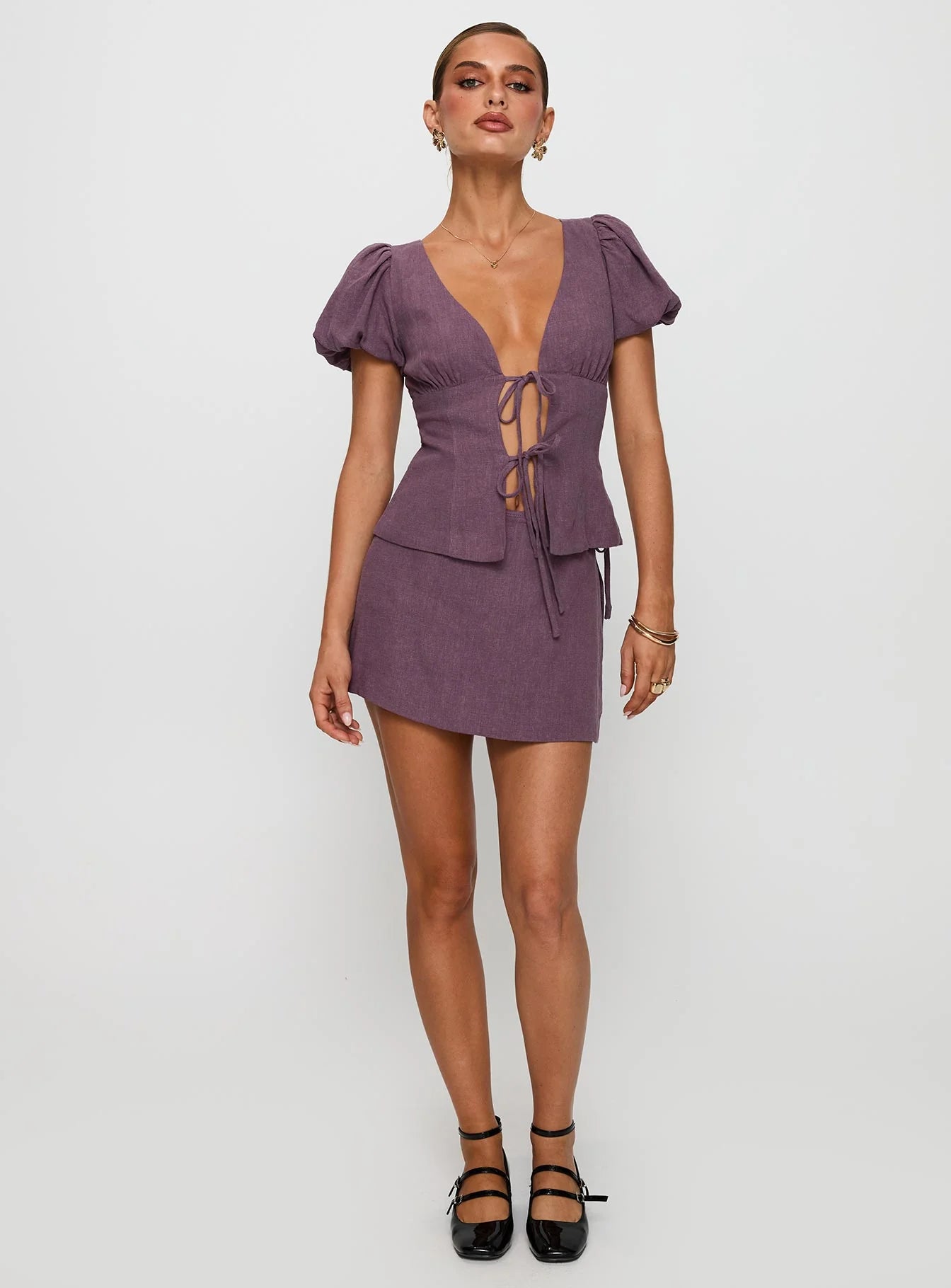 Gulliver Tie Side Mini Skort Mauve