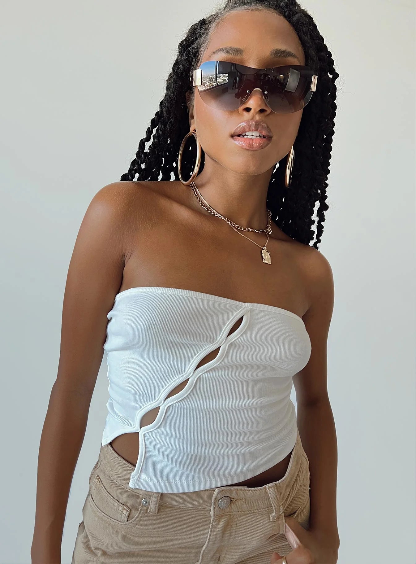 Organic Lorein Strapless Top White