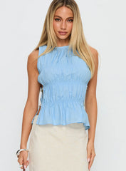 Read My Soul Bead Detail Top Blue