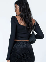 Sylvie Long Sleeve Top Black