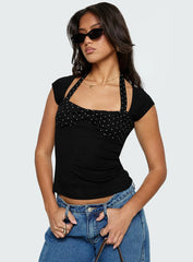 Emberglow Top Black / Polka