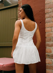 Sweeter Places Embroidered Mini Dress White Petite