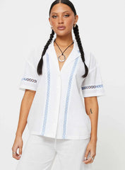 Sun Time Shirt White / Blue