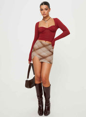 Candyce Long Sleeve Top Burgundy