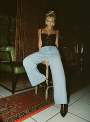 Ramos Low Rise Wide Leg Jeans Light Blue Wash Petite