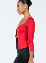 Corabelle Tie Up Top Red