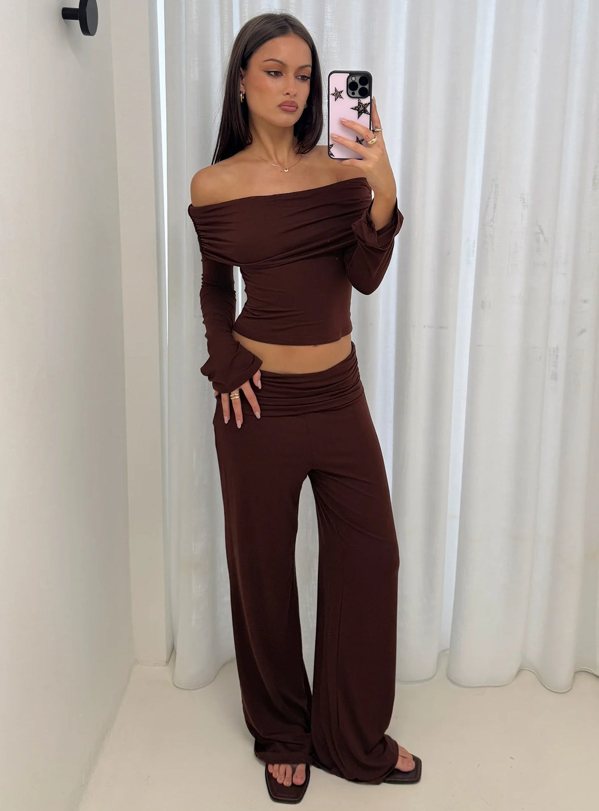 Fawne Long Sleeve Top Brown