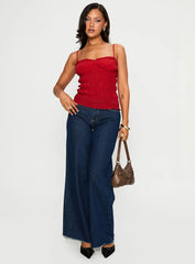 Money Maker Ruched Cami Top Red