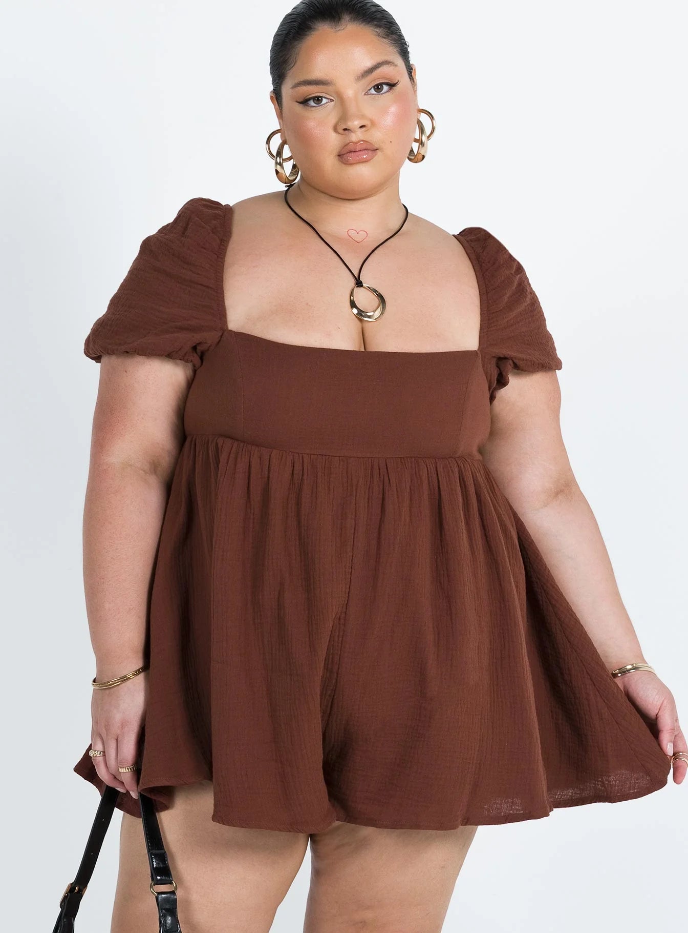 Lorna Romper Brown Curve