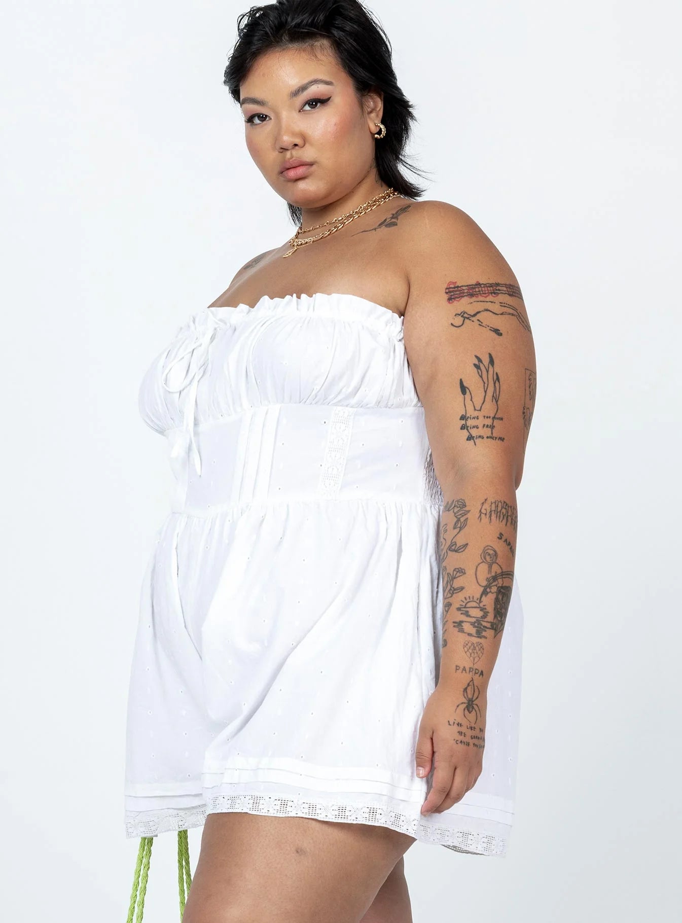 VIP Strapless Romper White Curve