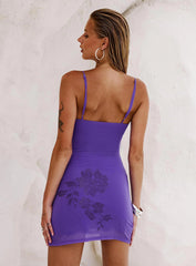 Harlequin Mini Dress Purple