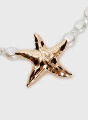 Sea Life Pearl Necklace Gold