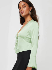 Hunton Long Sleeve Top Green