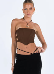 Carnlea Strapless Top Brown