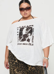 Kippa Off The Shoulder Tee White Curve