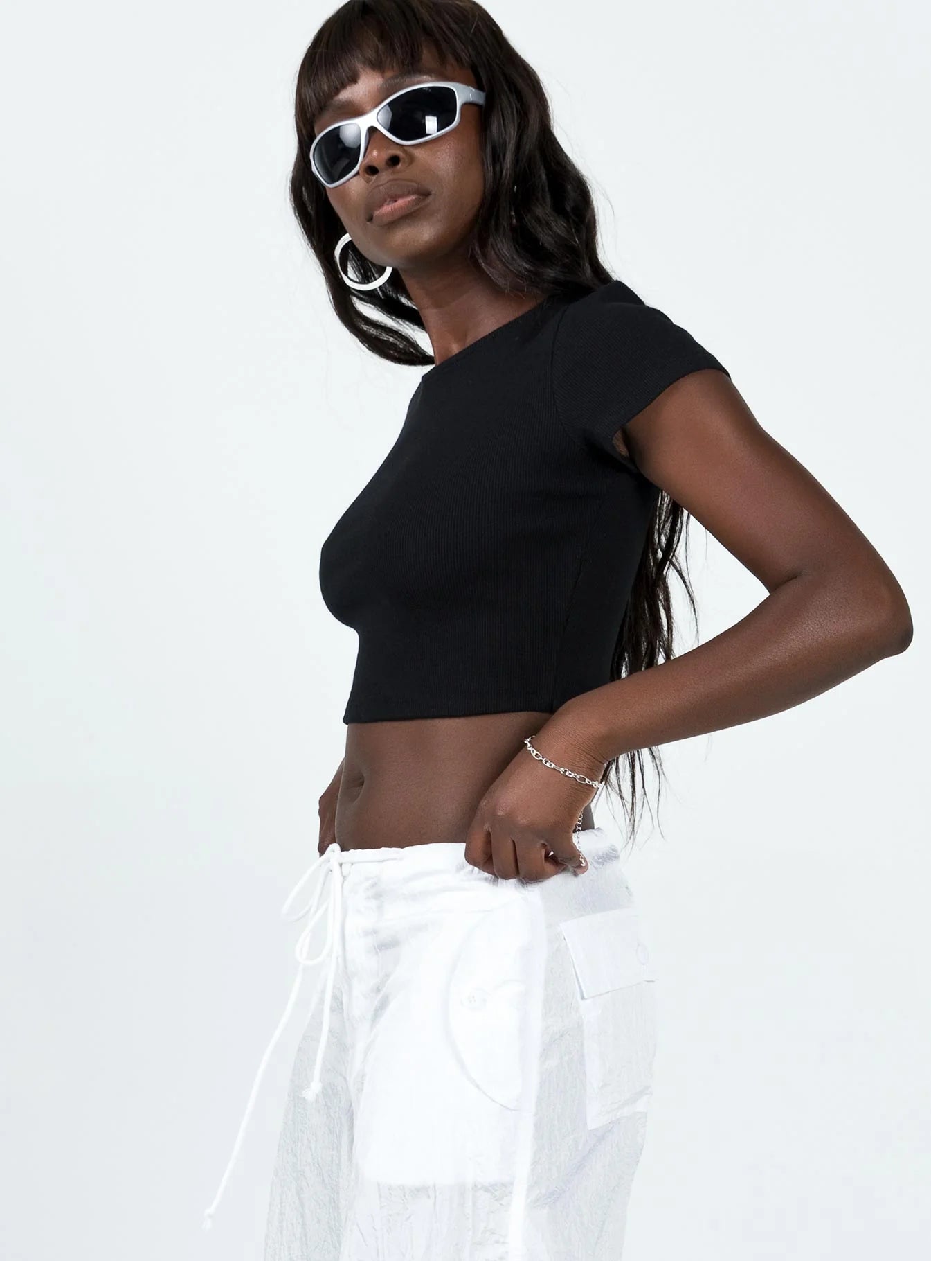 Classic Crop Tee Black Tall