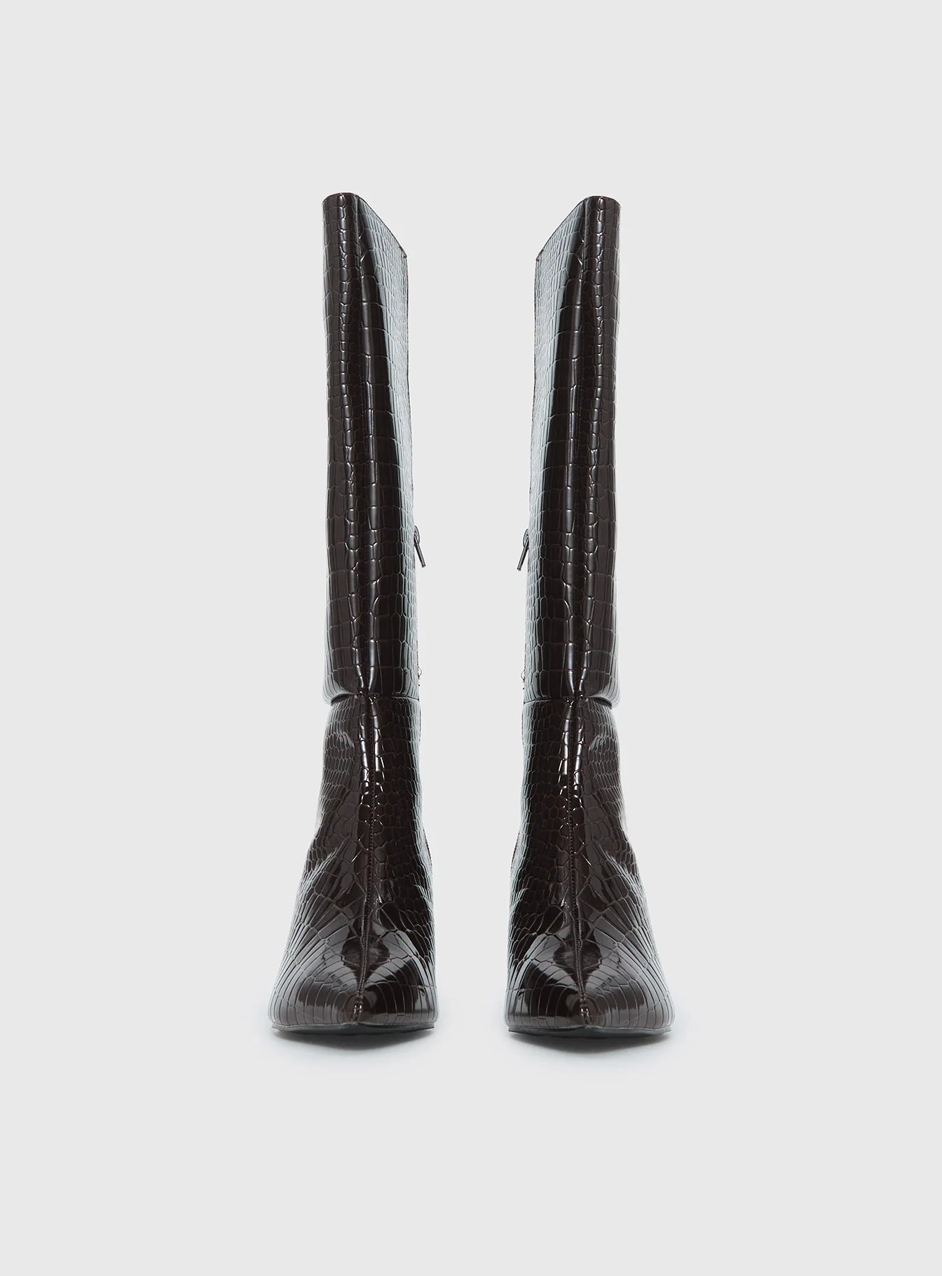 Therapy Dove Knee High Boots Chocolate Croc