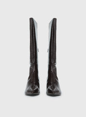 Therapy Dove Knee High Boots Chocolate Croc