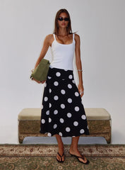 Picture It Midi Skirt Black Polka Dot
