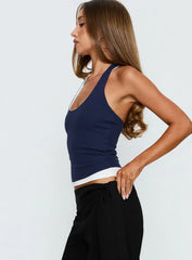 Debee Layered Halter Top Navy White