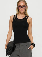 Ceyla Layered Tank Top Black