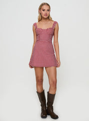 Faubert Mini Dress Red Gingham Petite