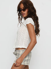 Angellika Oversized Collar Button Up Top White