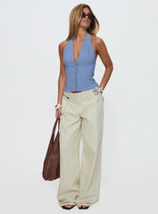 Paltrow Mid Rise Wide Leg Cargo Jeans Cream