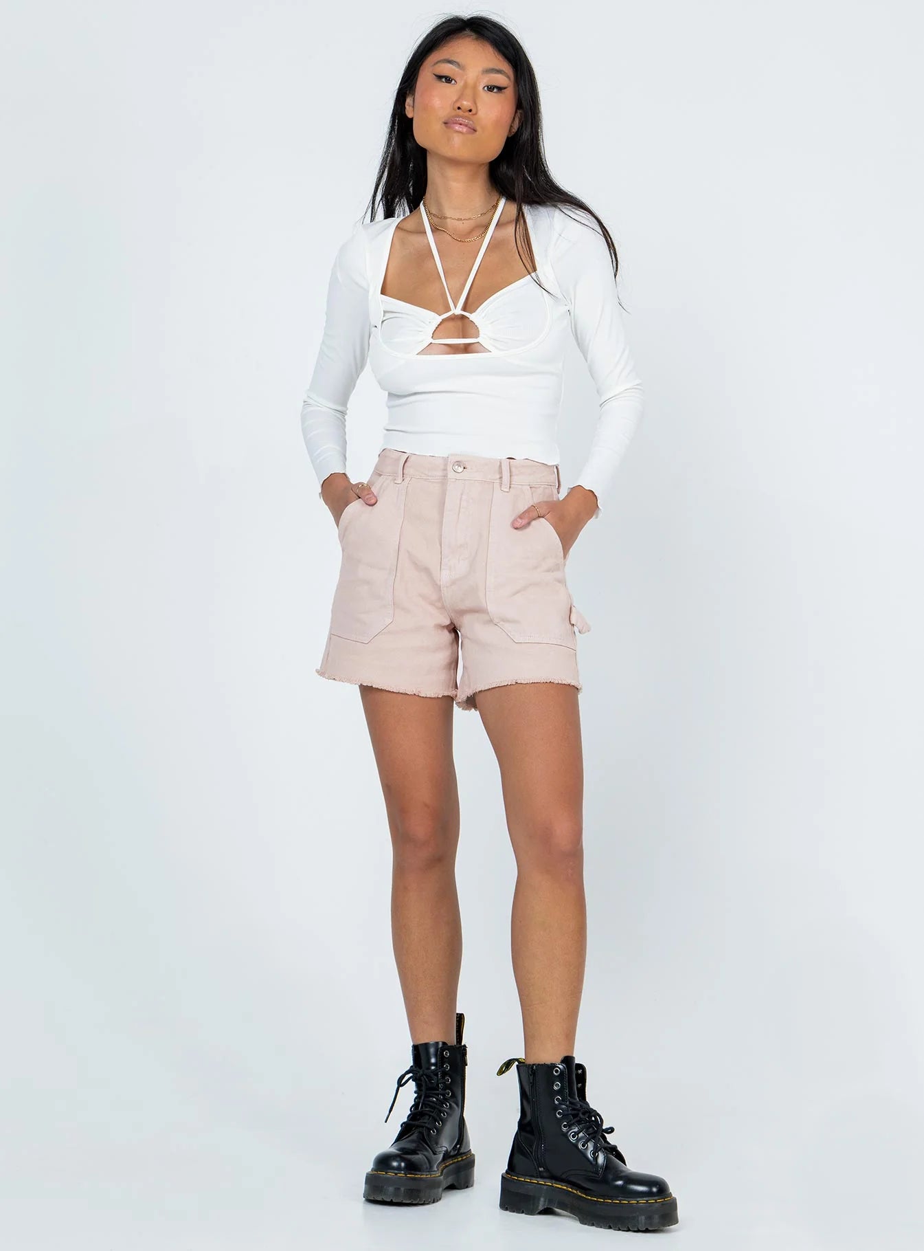 Ramiro Long Sleeve Top White