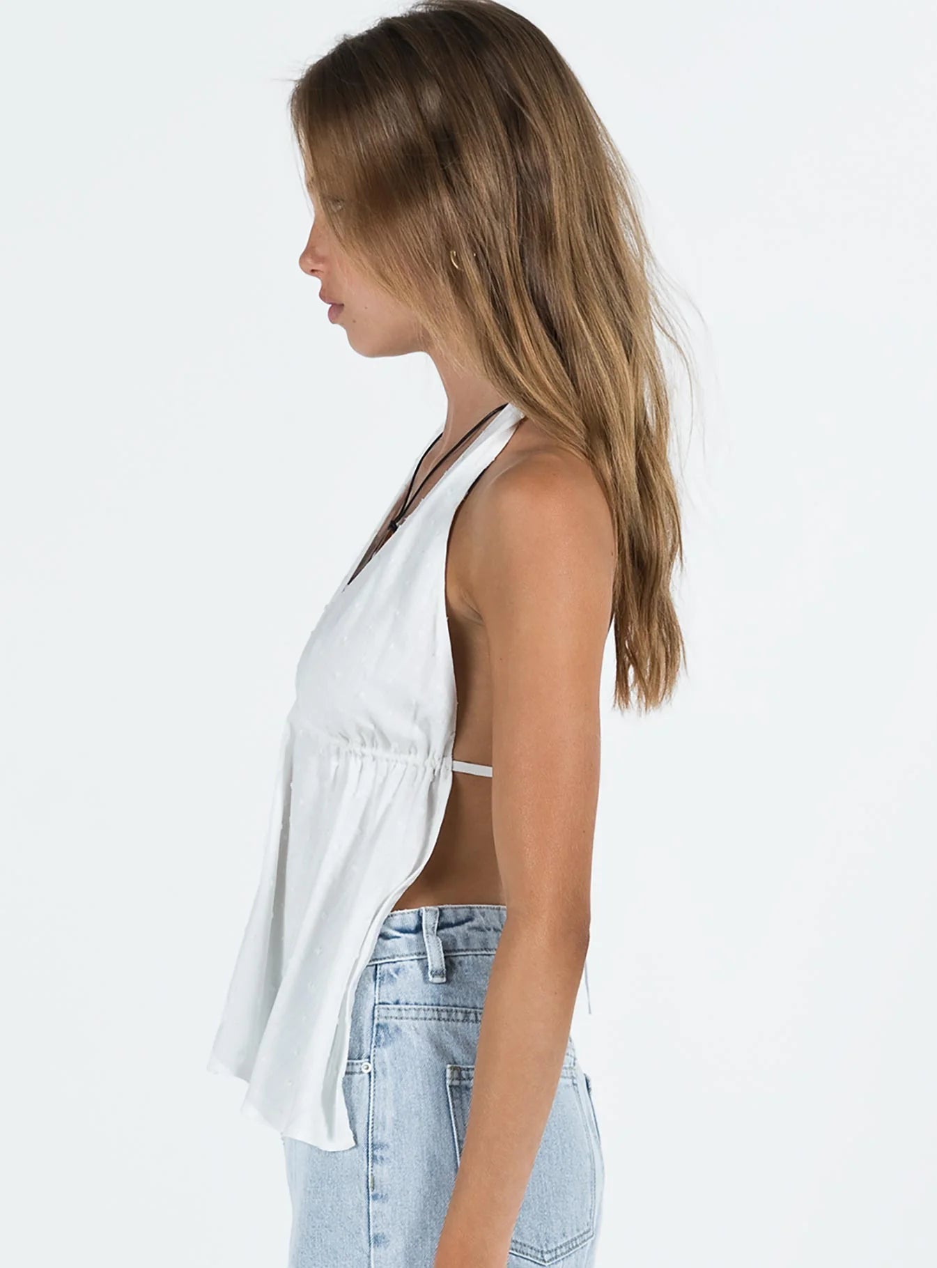 Luza Halter Top White