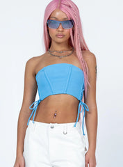 Mylor Strapless Top Blue